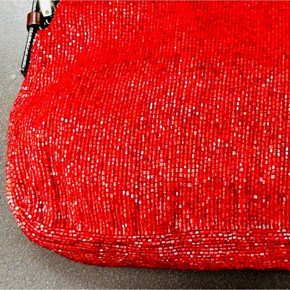 Rare Fendi Limited Edition Red Beaded Baguette - Picture 5 of 11